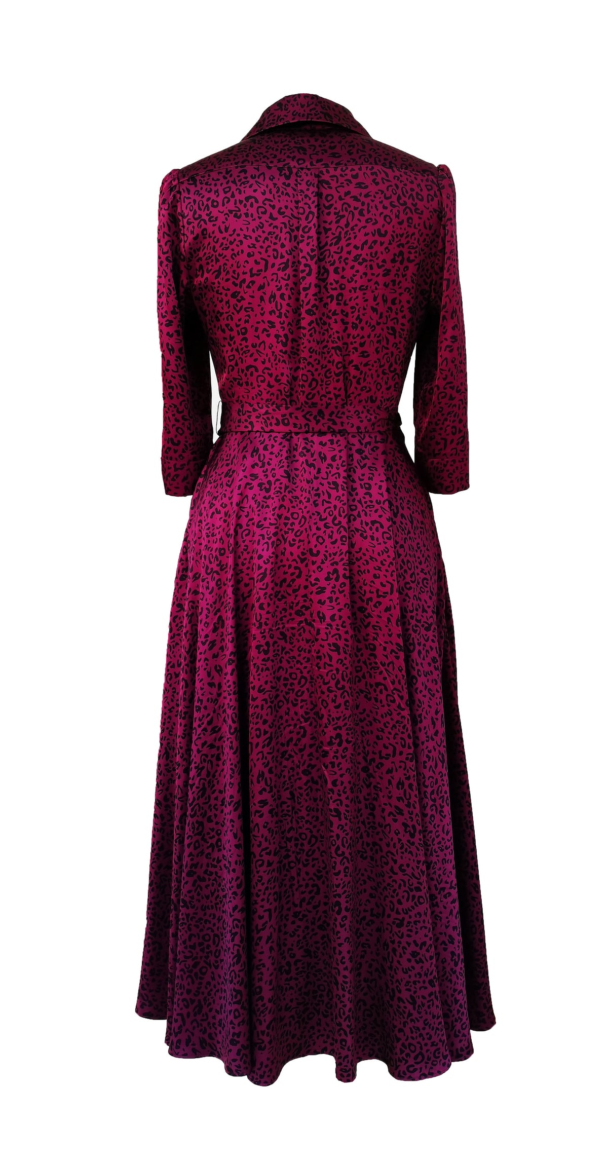 Marsden Dress DRC374 Plum Leopard Viscose Print