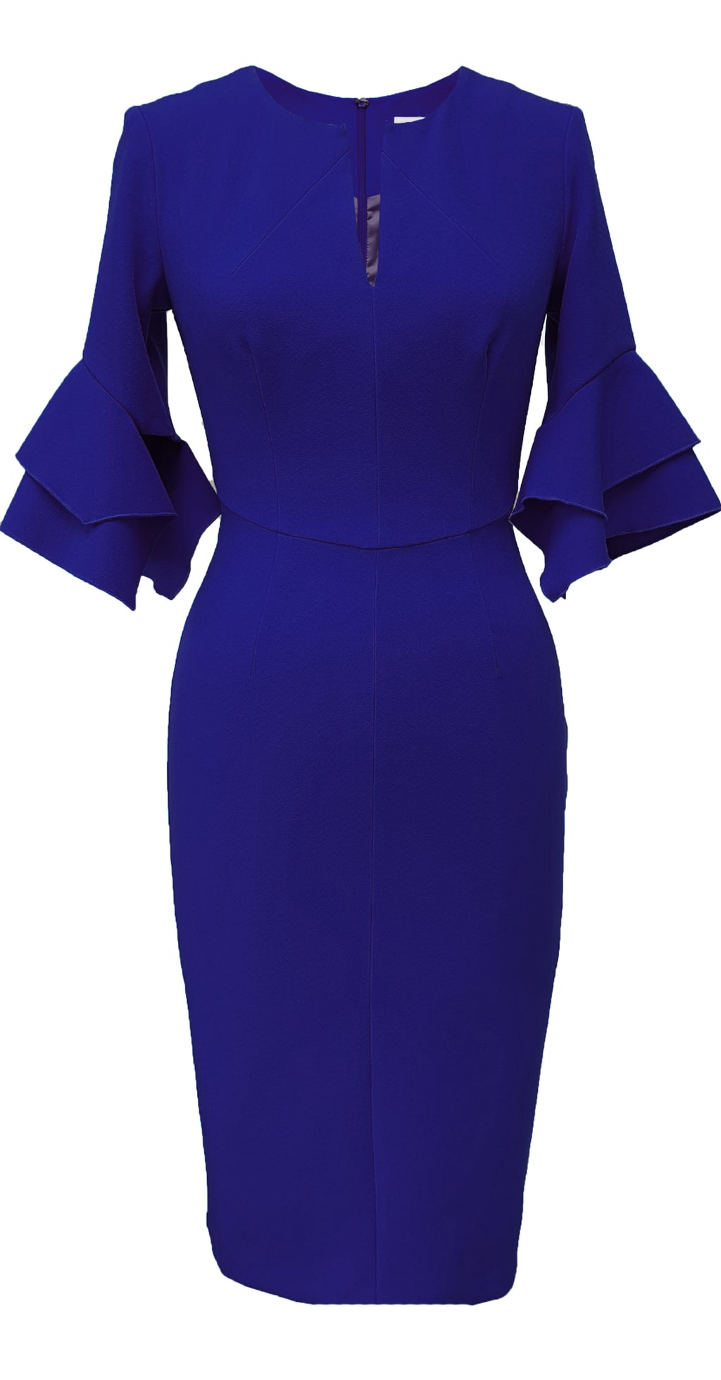 Susan Dress DRC318 Cobalt Blue Crepe – MELLARIS