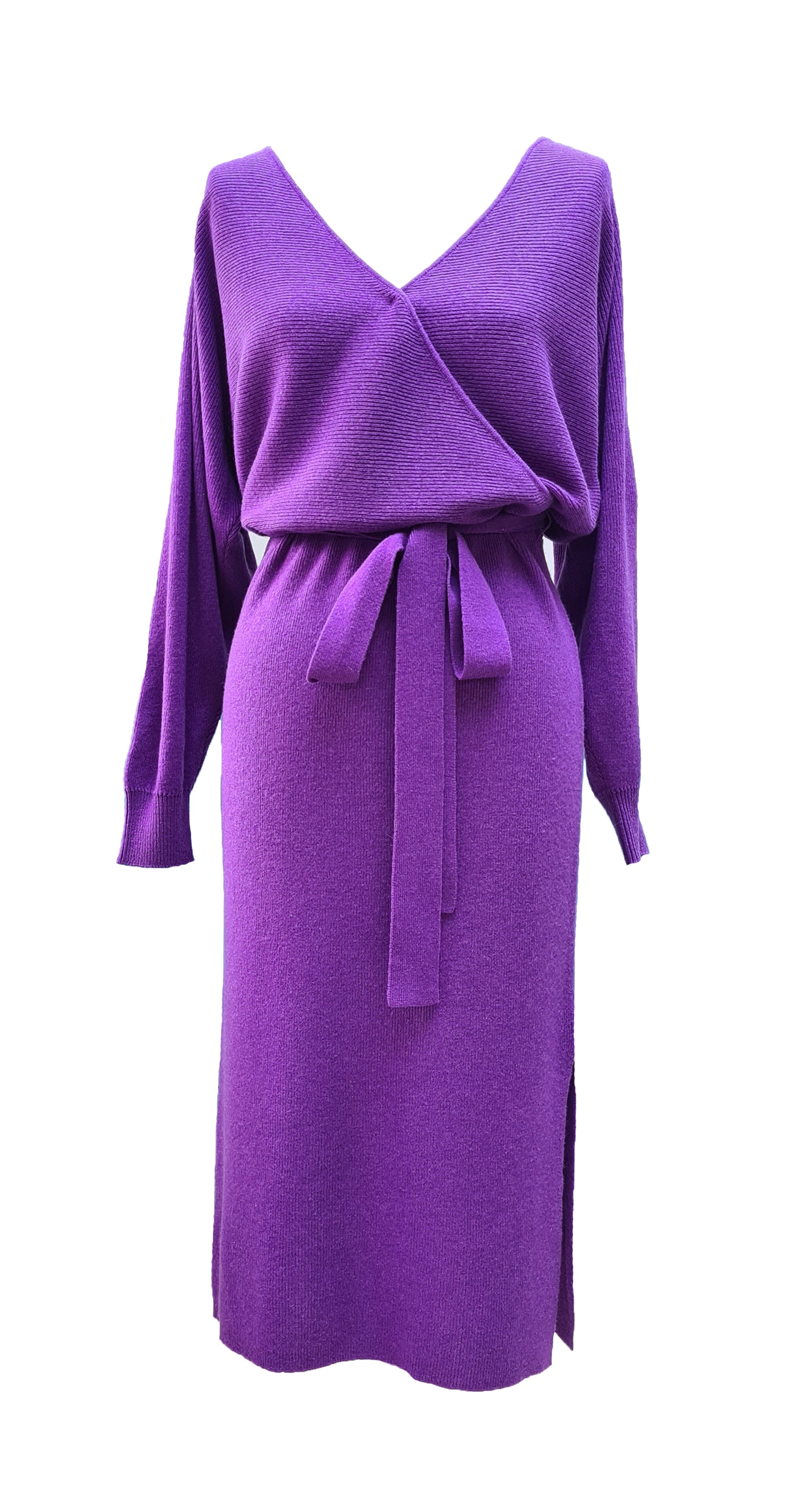 Zara Cashmere Blend Knitted Dress DRK791 Purple – MELLARIS