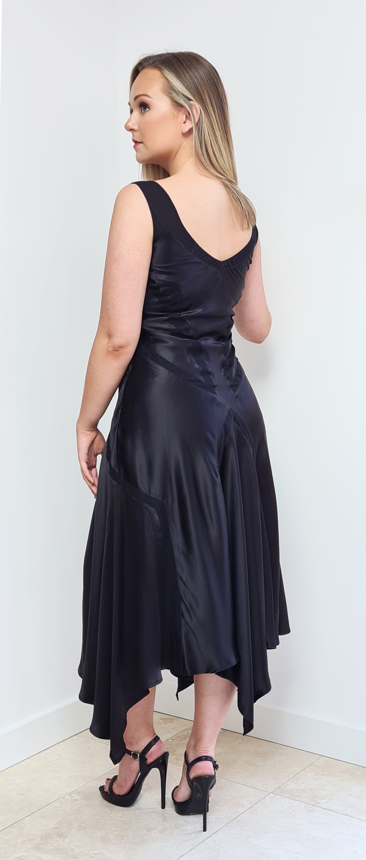 Amelia Dress in Black Silk MELLARIS Amelia Dress in Black Silk MELLARIS