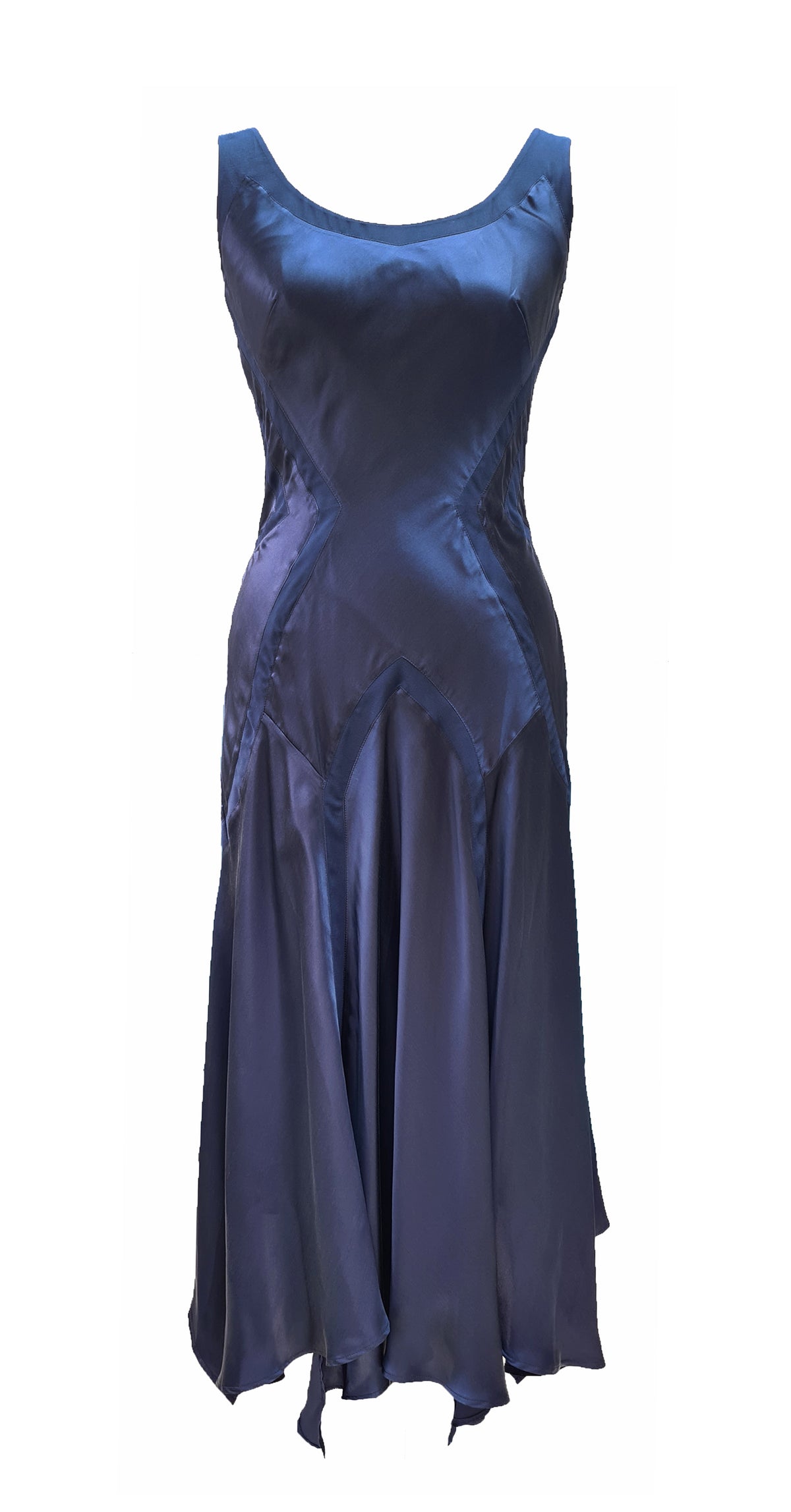 Amelia Dress in Navy Silk