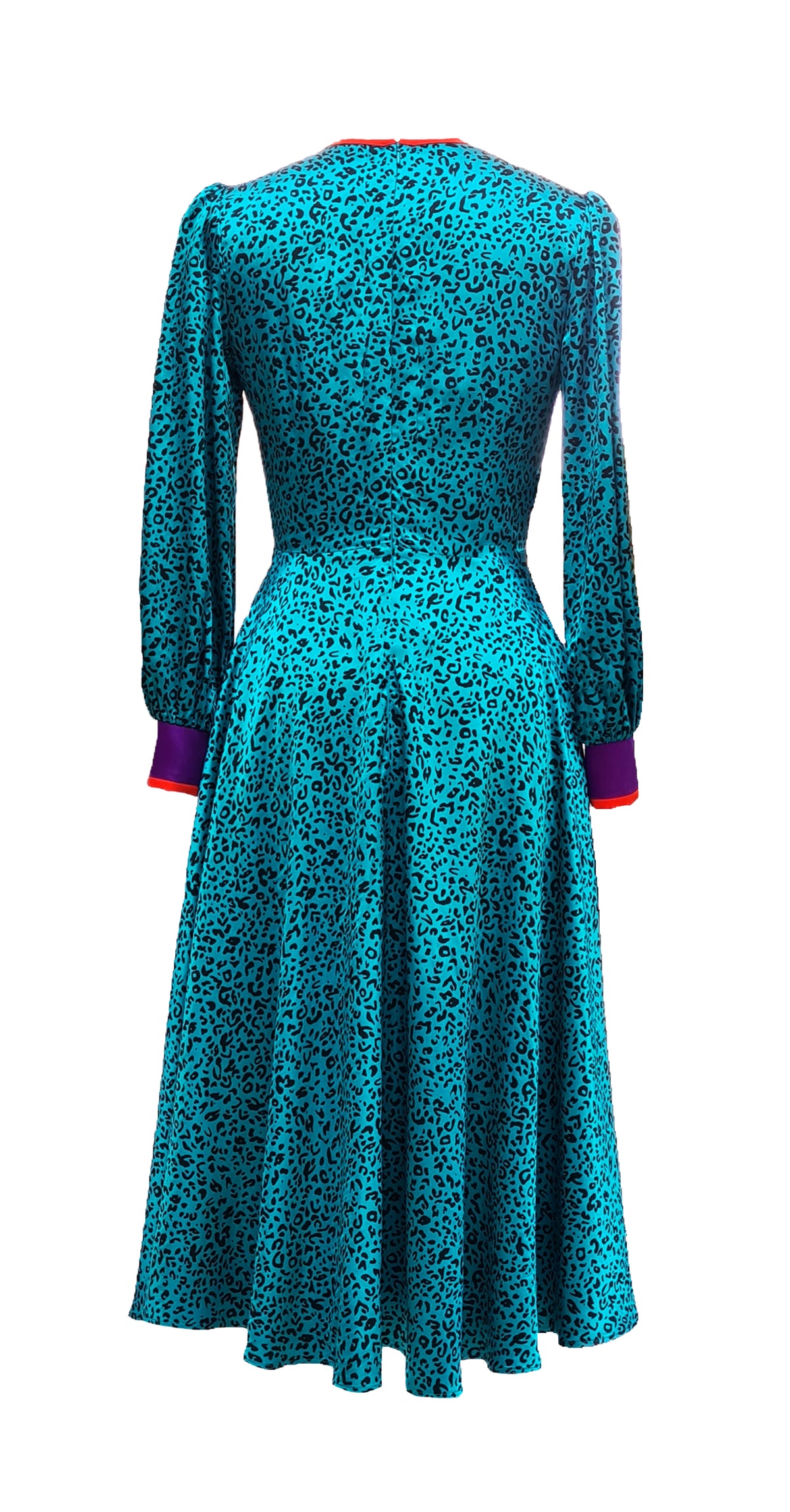 Diary of Jane Dress DRC330 Turquoise Leopard Print