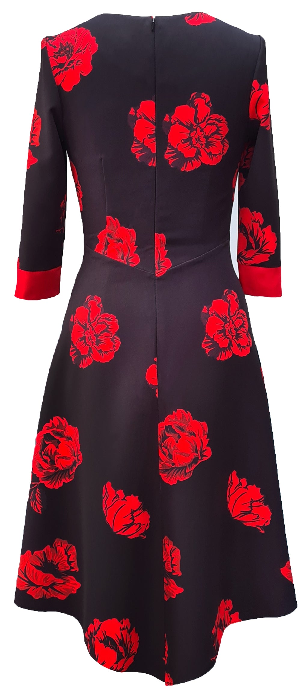 Erna Dress DRC269 Black And Red Rose Print MELLARIS Erna Dress DRC269 Black And Red Rose Print MELLARIS