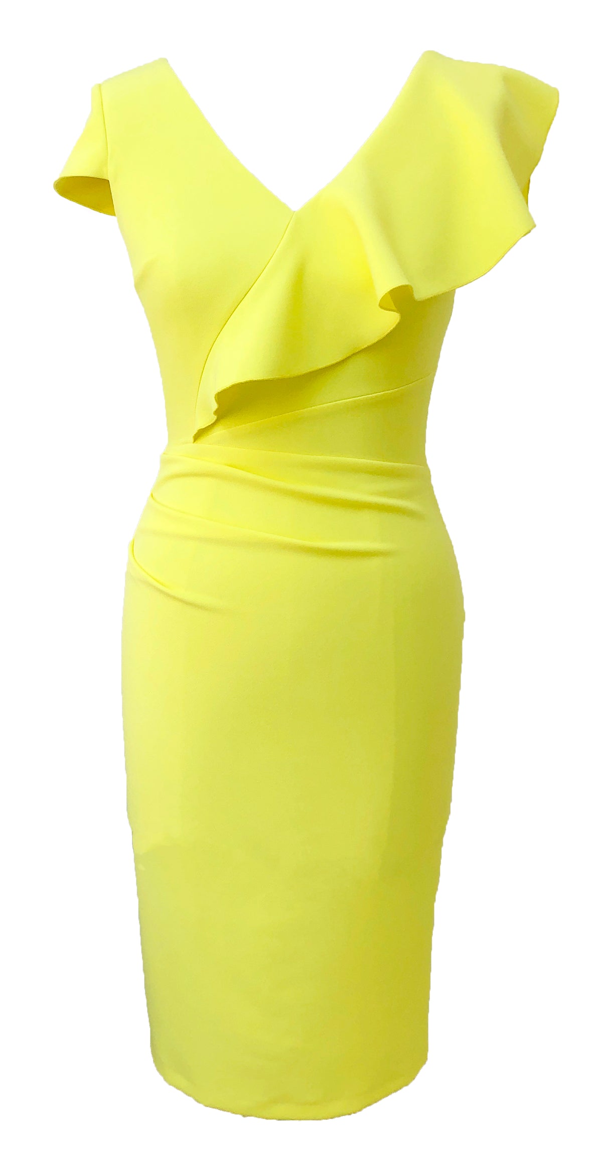 Arina Dress DRC354 Yellow Crepe