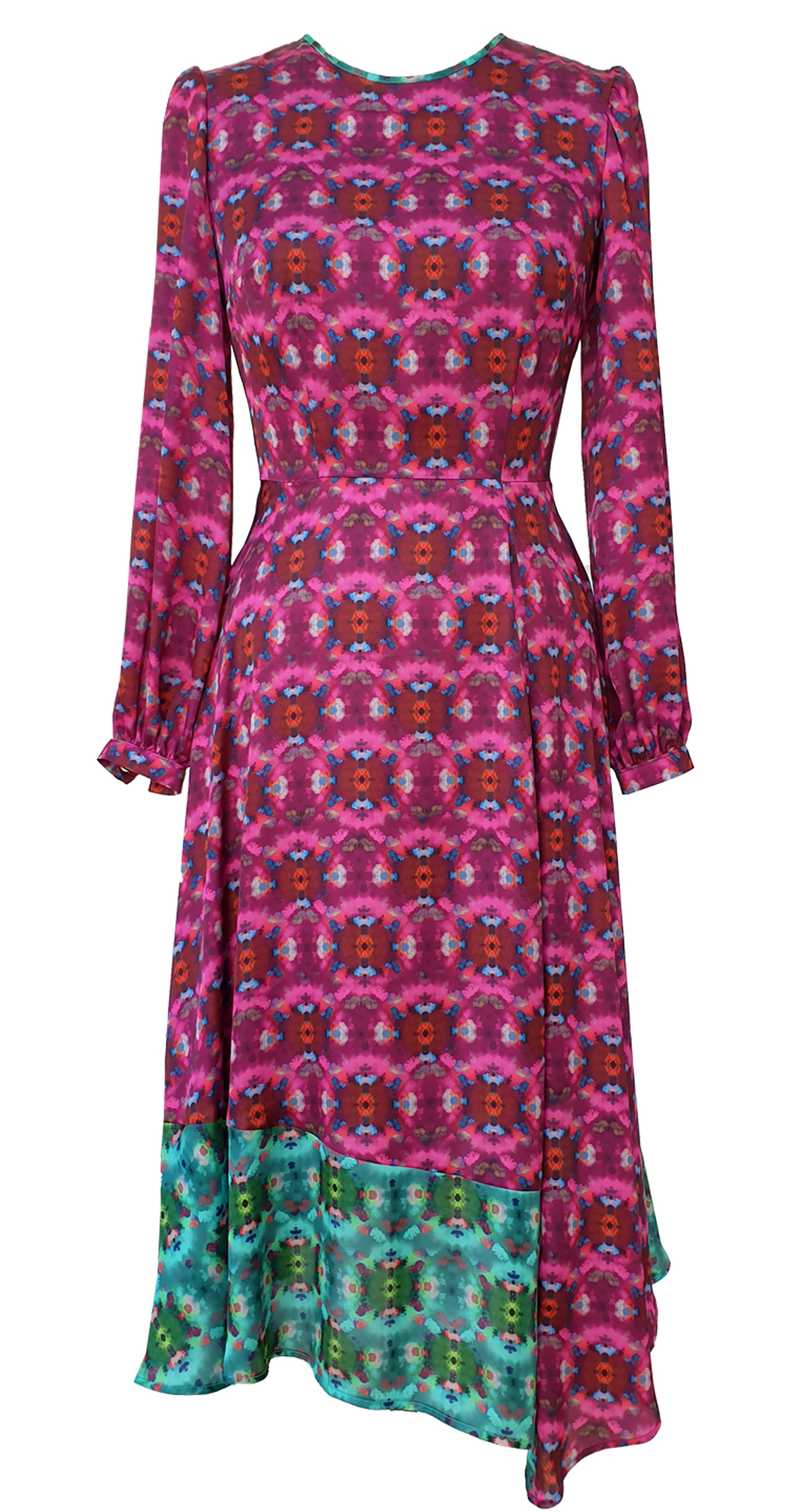Dream Catcher Dress DRC326 Pink/Green Crystal Print