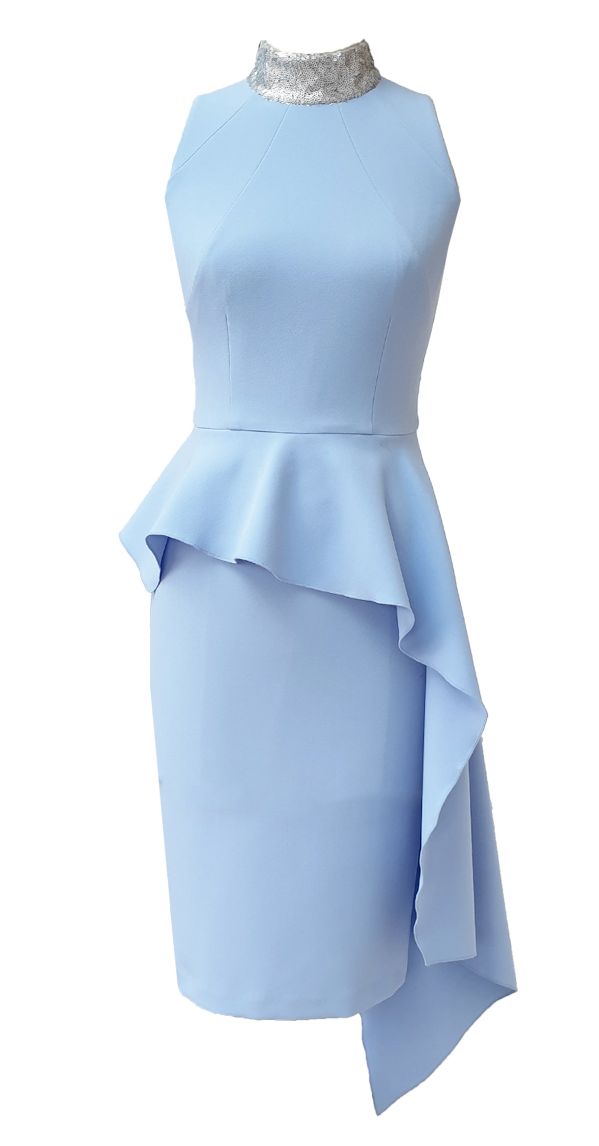 Loren Dress DRC311 Sky Blue/Silver Sequins