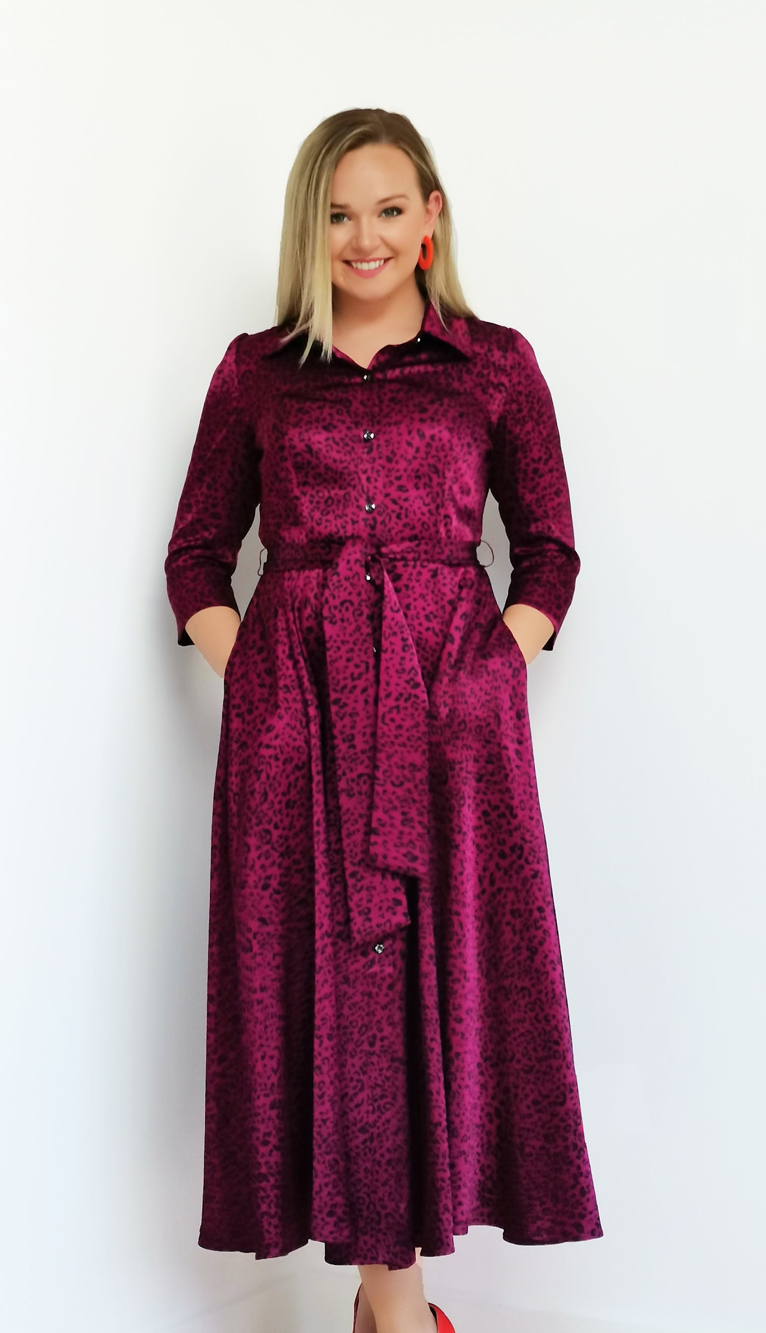 Rotita burgundy cheap dress