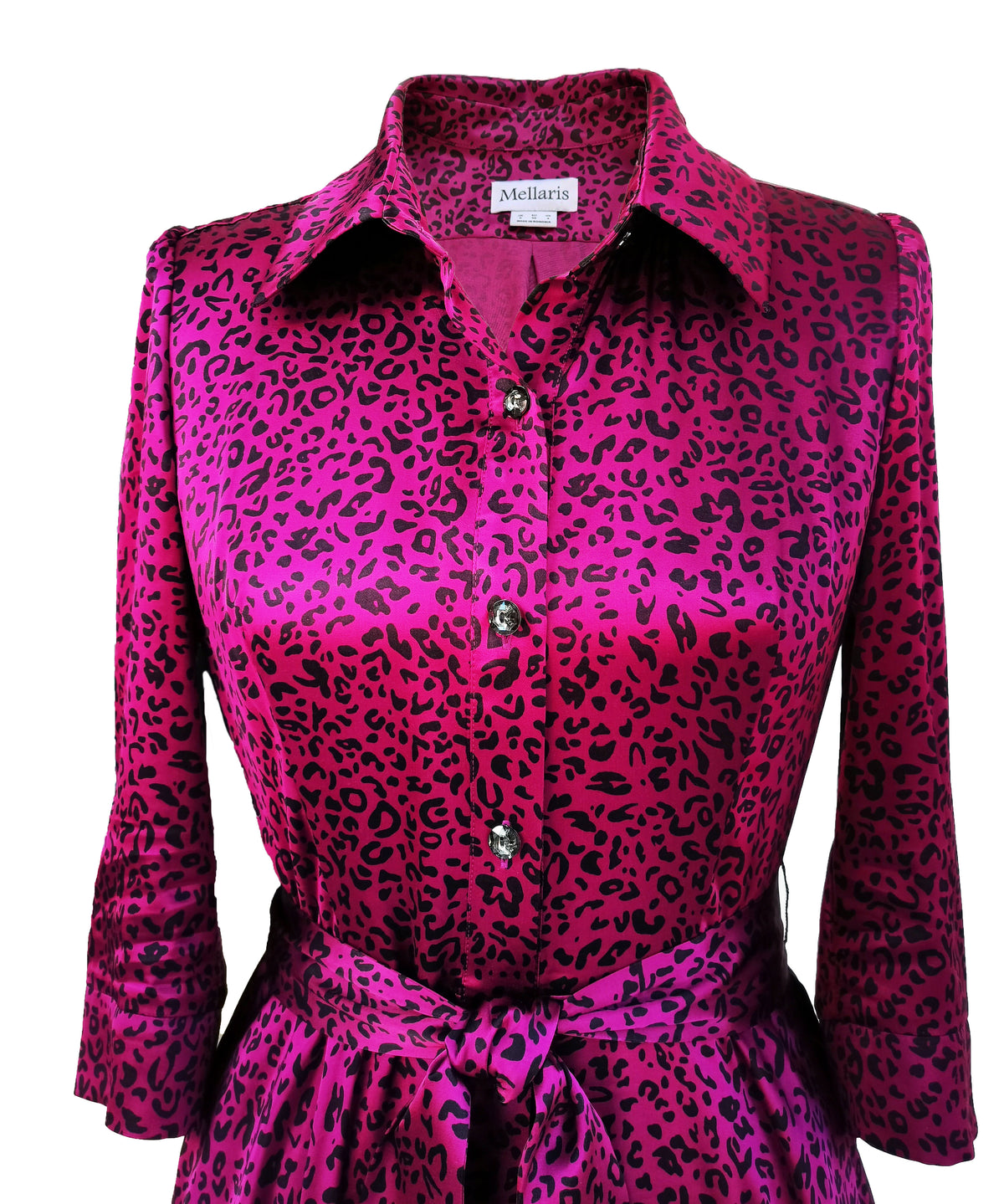 Marsden Dress DRC374 Plum Leopard Viscose Print