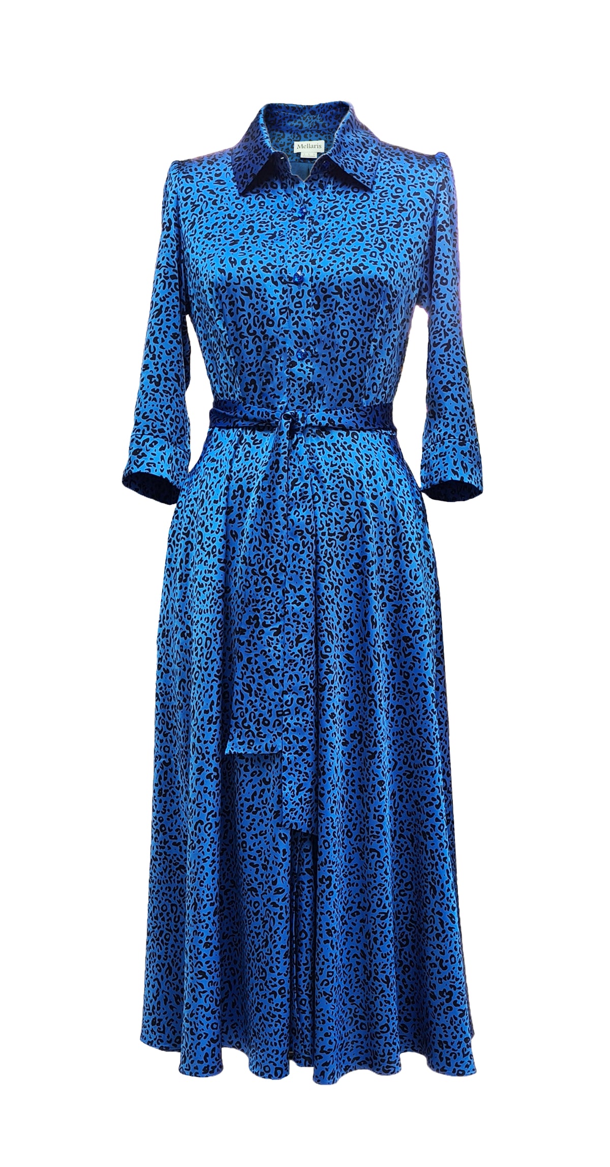 Marsden Dress DRC374 Cobalt Blue Leopard Print