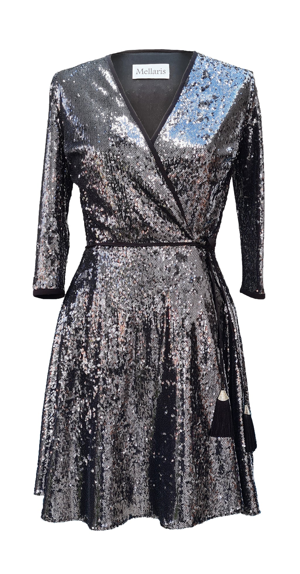 Santorini Dress DRC255 in Gunmetal Sequin MELLARIS Santorini Dress DRC255 in Gunmetal Sequin MELLARIS