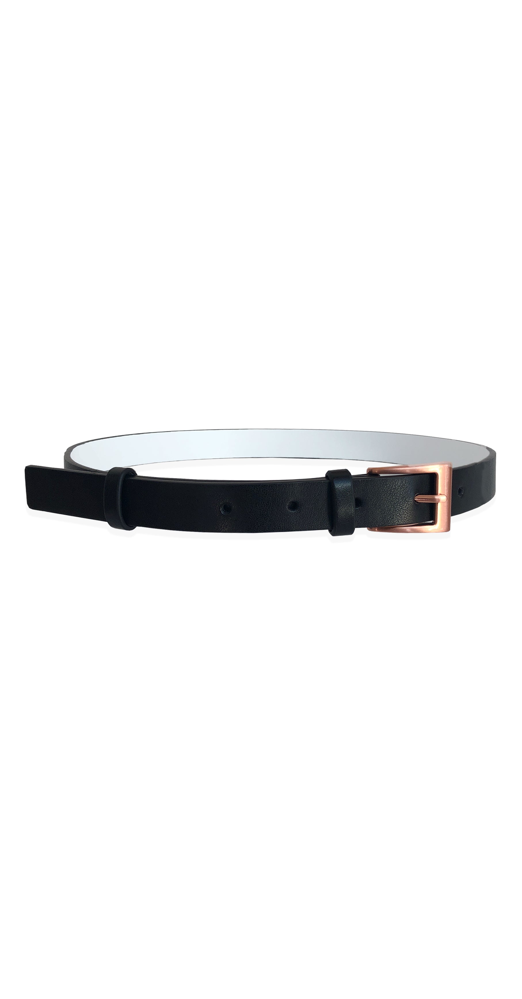 Brushed Rose Gold Black Belt 19mm MELLARIS